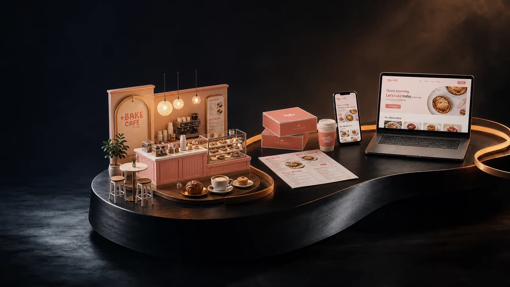 A +Bake Café location, built from the brand standards