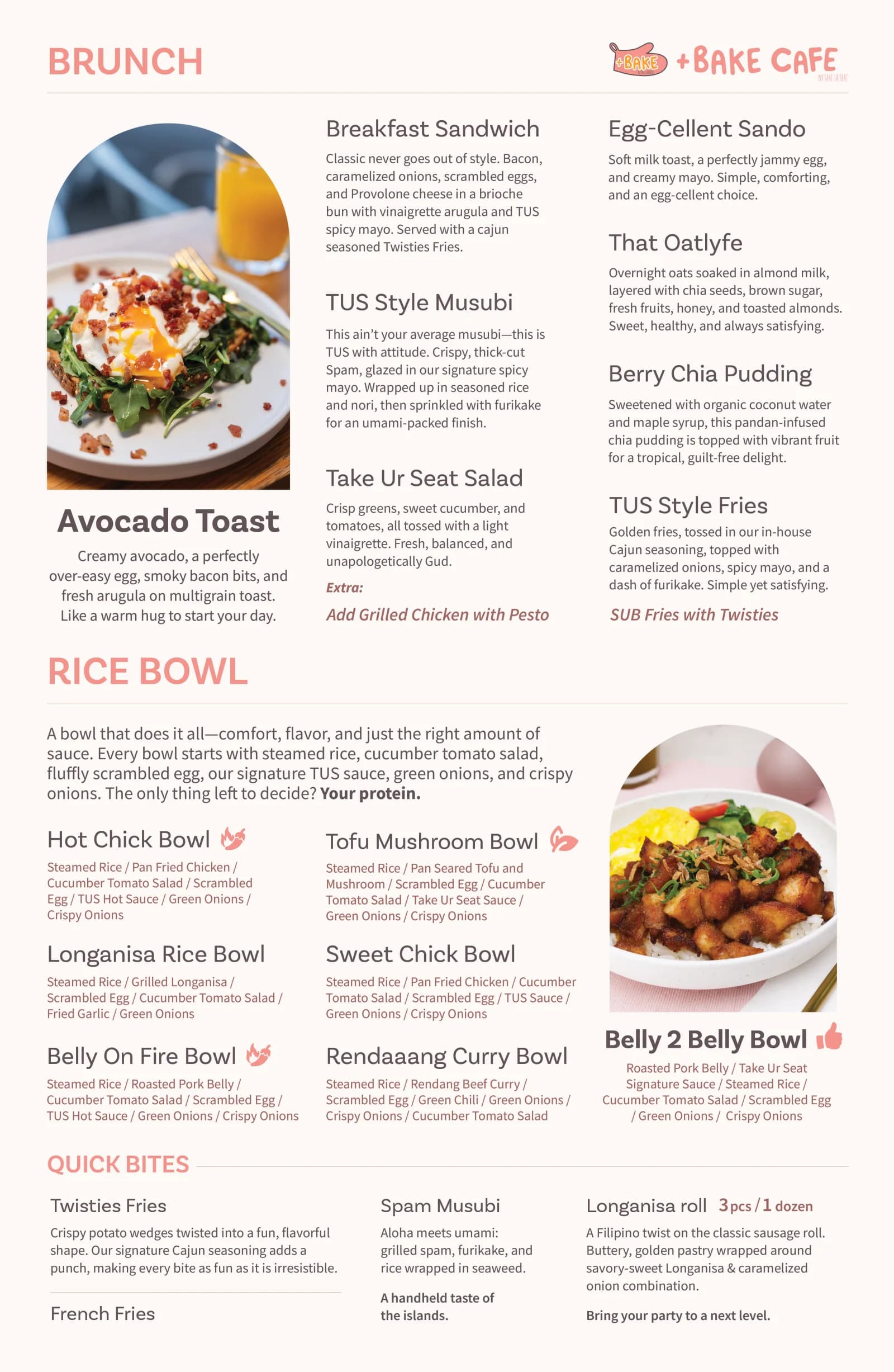 +Bake Café menu