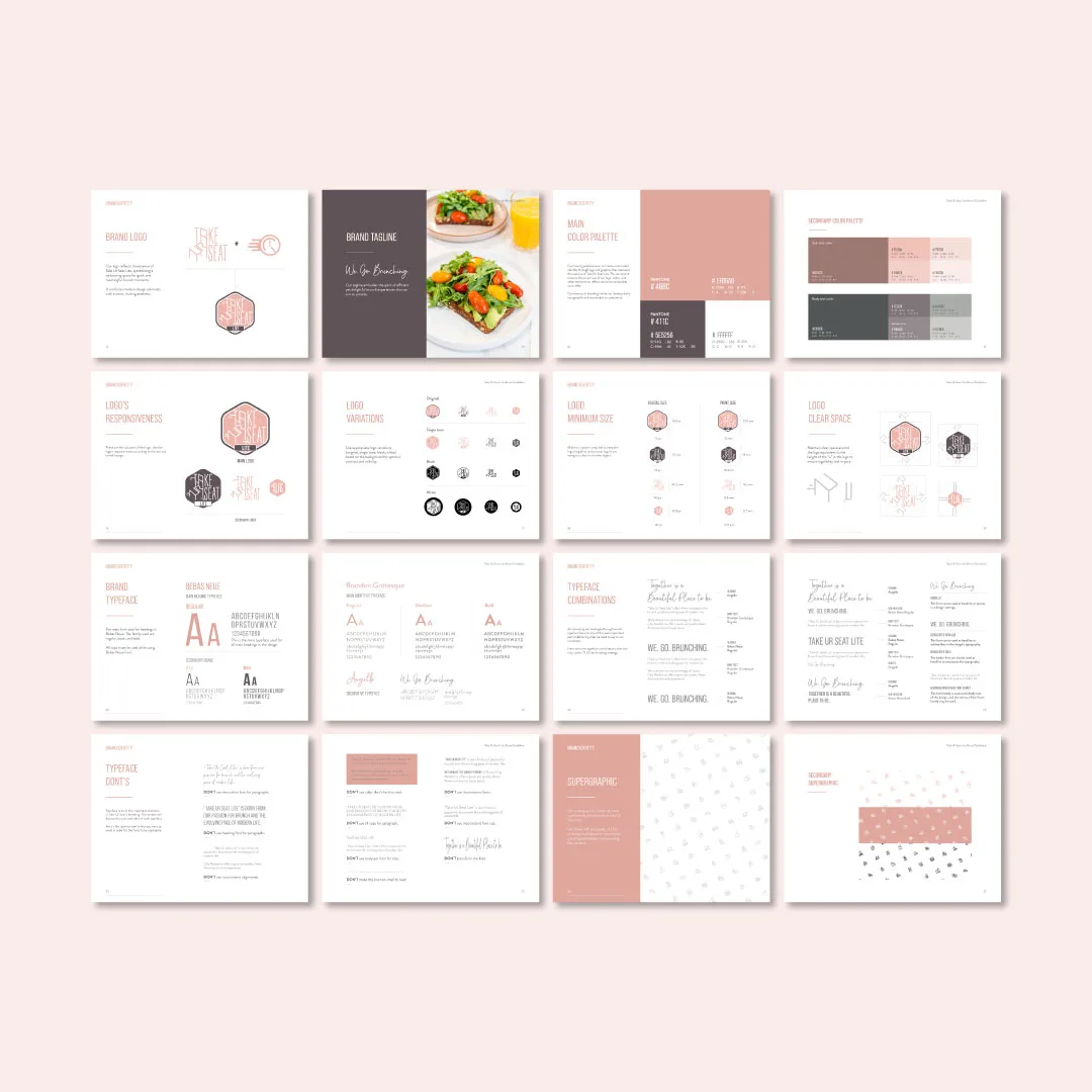 TUS Lite brand guideline pages