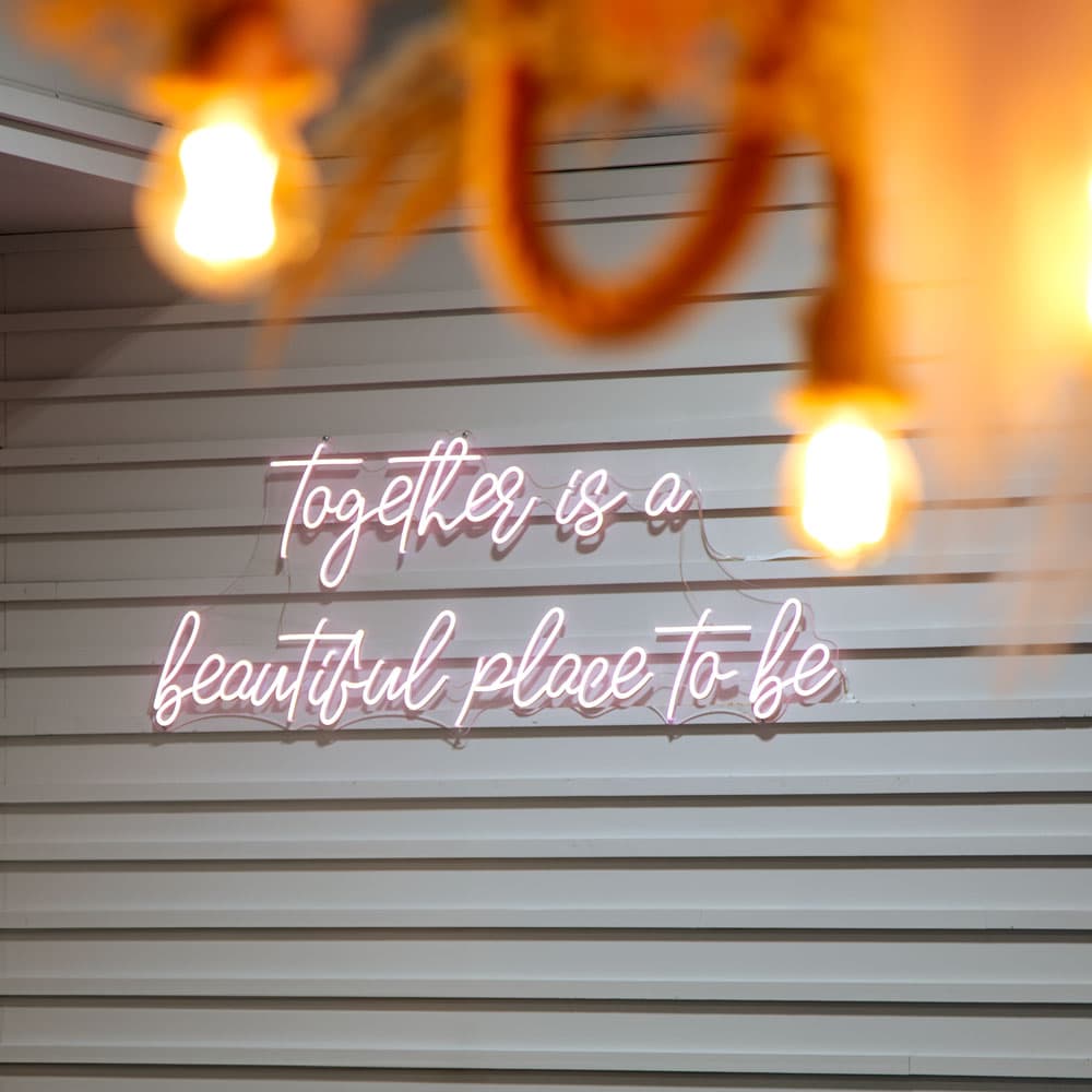 Neon signage made for a client dining room